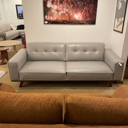 Odense Light Grey Leather Sofa U SOFAS