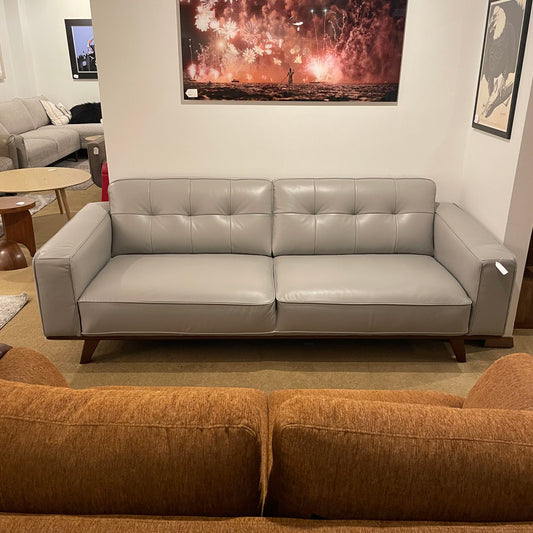 Odense Light Grey Leather Sofa U SOFAS