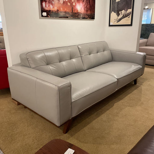 Odense Light Grey Leather Sofa U SOFAS