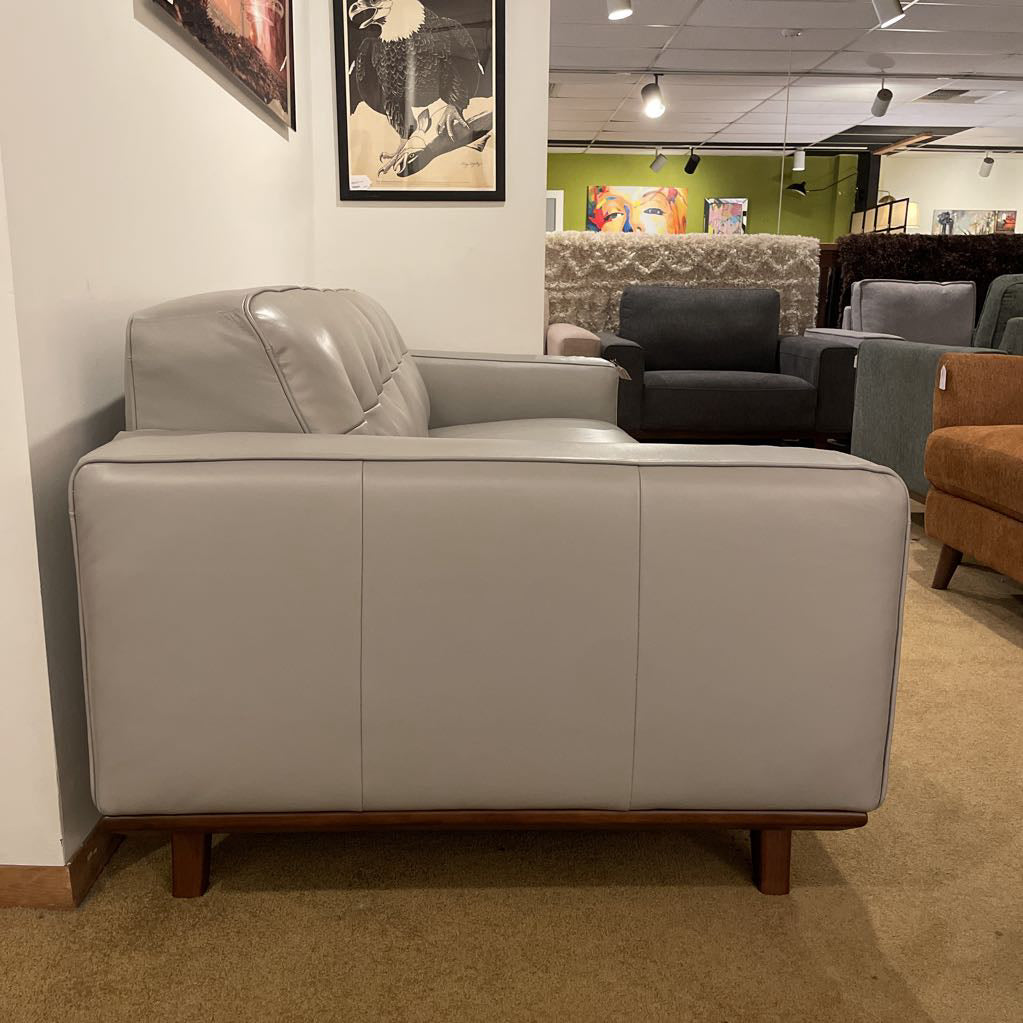 Odense Light Grey Leather Sofa U SOFAS