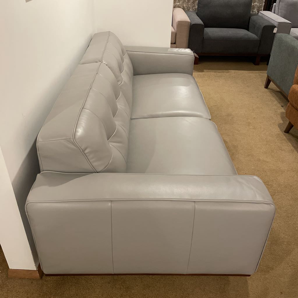 Odense Light Grey Leather Sofa U SOFAS
