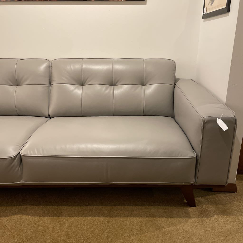 Odense Light Grey Leather Sofa U SOFAS