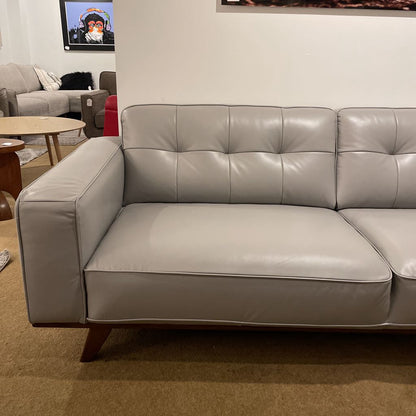 Odense Light Grey Leather Sofa U SOFAS