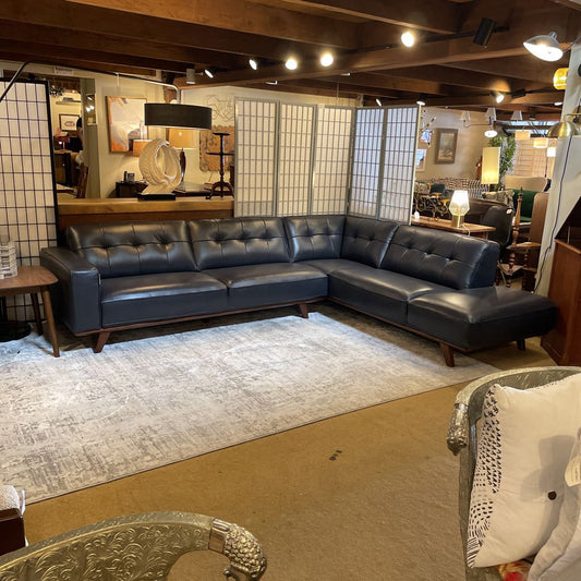 Odense Navy Leather RAF Sectional