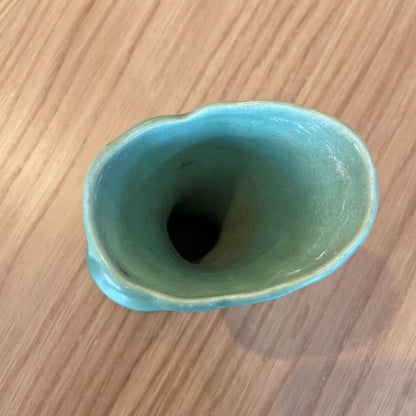 Vint. Sm. Green Horn Vase