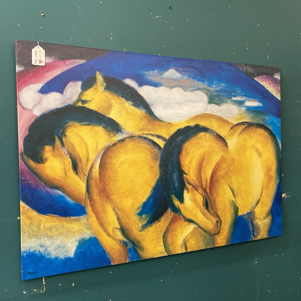 F.MARC Yellow Horses Canvas Print ART