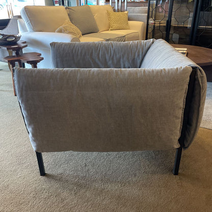 Metal Frame Grey Fabric Slinged Arm Chair U ACCENT CHAIRS