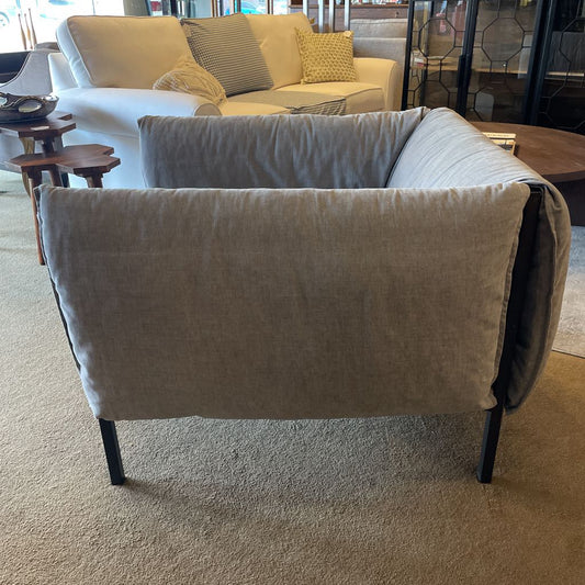 Metal Frame Grey Fabric Slinged Arm Chair U ACCENT CHAIRS