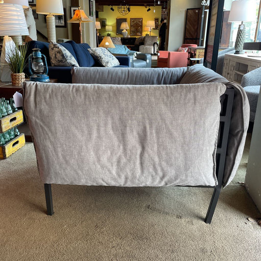 Metal Frame Grey Fabric Slinged Arm Chair AS IS U ACCENT CHAIRS