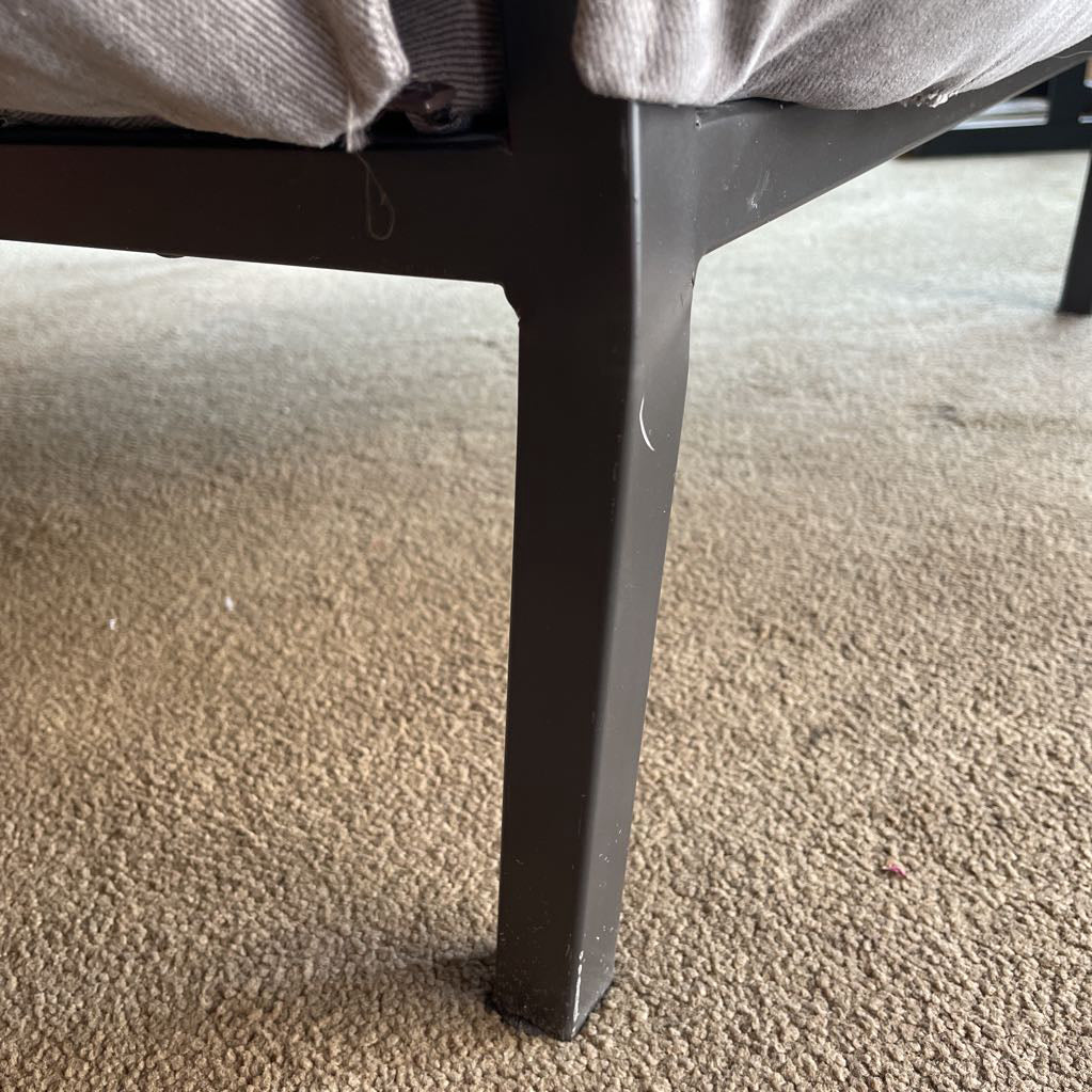 Metal Frame Grey Fabric Slinged Arm Chair AS IS U ACCENT CHAIRS