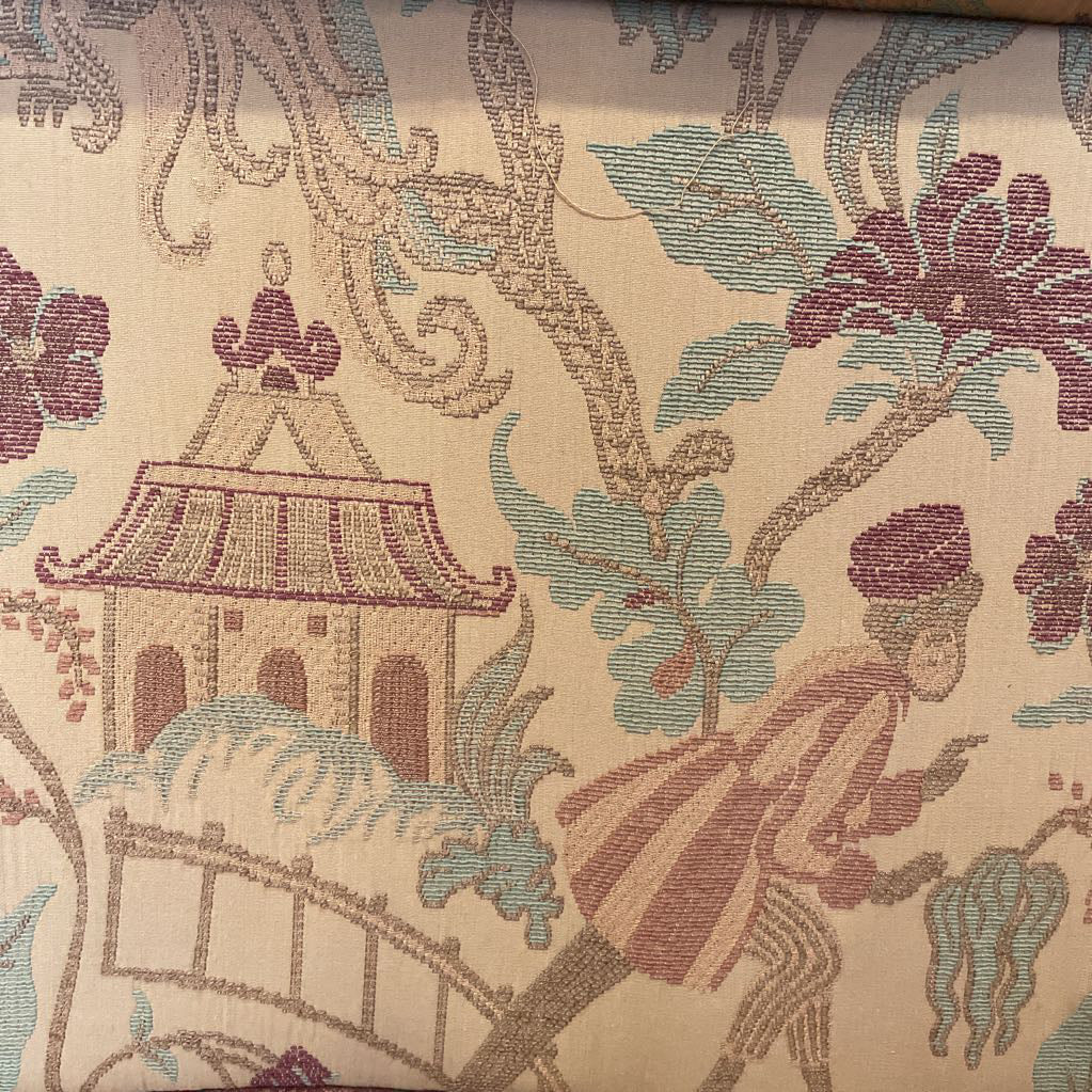 Carol Hicks Bolton Vintage Tufted Floral & Asian Upholstered Sofa U SOFAS