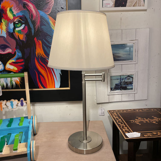 Hinge Top Table Lamp with Round Base
