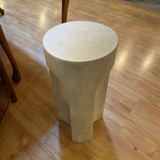 Narrow Curved Cement Side Table