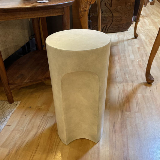 Narrow Curved Cement Side Table