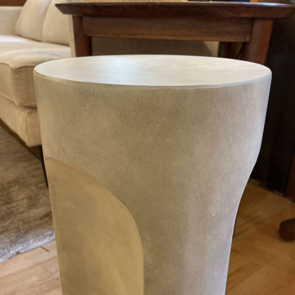 Narrow Curved Cement Side Table C SIDE TABLES