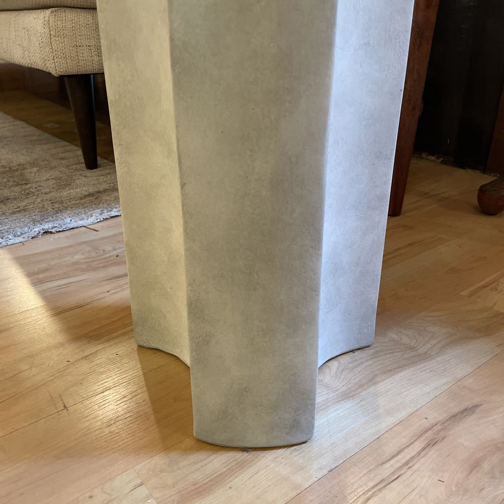 Narrow Curved Cement Side Table C SIDE TABLES