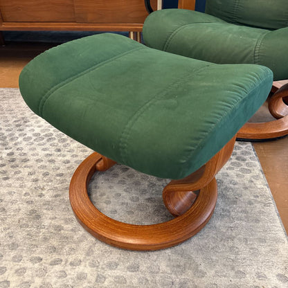 Emerald Green Microsuede Stressless W/ Ottoman