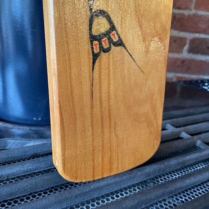 PNW Native Hummingbird Motif Wooden Paddle