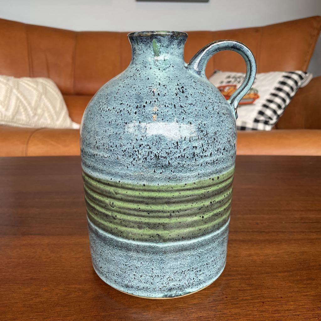 Blue Studio Pottery Jug with Handle
