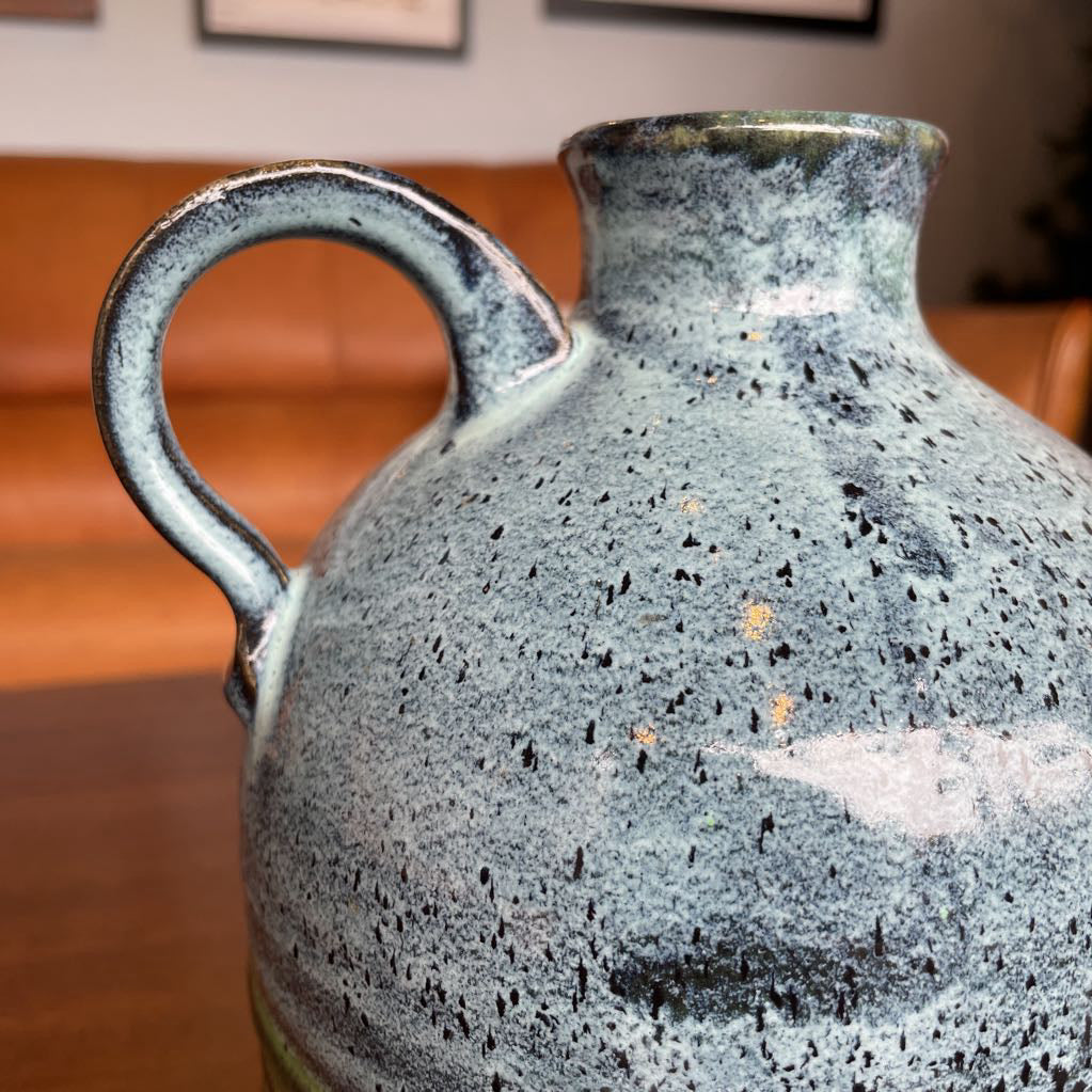Blue Studio Pottery Jug with Handle
