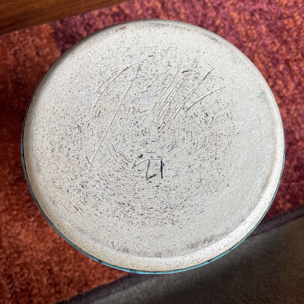 Blue Studio Pottery Jug with Handle