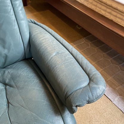 Ekornes Stressless Teal Leather Recliner Chair U ACCENT CHAIRS