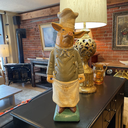 Chef Piggy in Polka Dot Bandana Statue