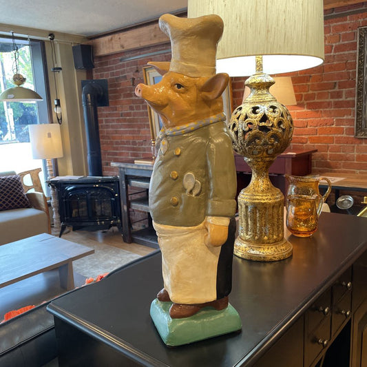 Chef Piggy in Polka Dot Bandana Statue