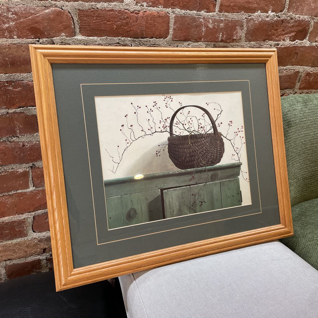Basket with Branches on Green Chest Art ART