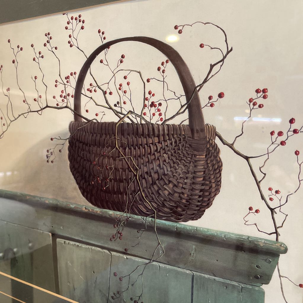 Basket with Branches on Green Chest Art ART