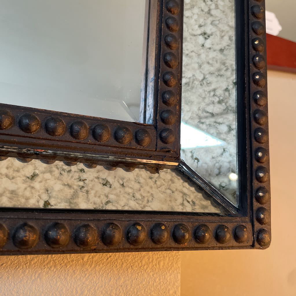 Heavy Square Mirror with Mottled Mirrored Frame C MIRRORS