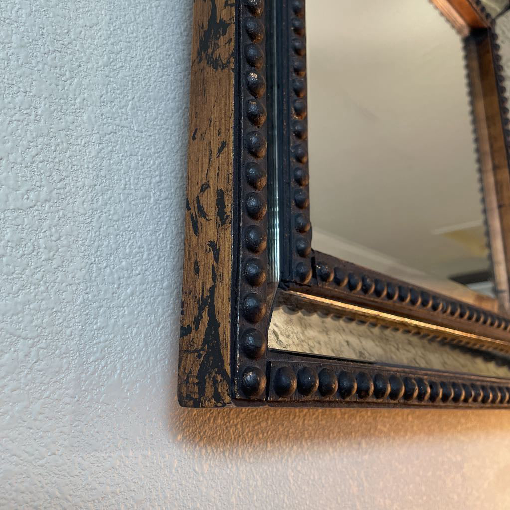 Heavy Square Mirror with Mottled Mirrored Frame C MIRRORS