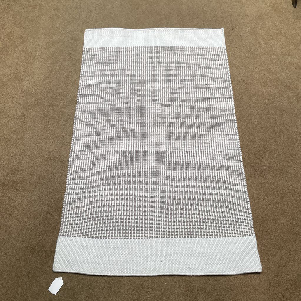 Grey and White Striped 2.5x5 Runner