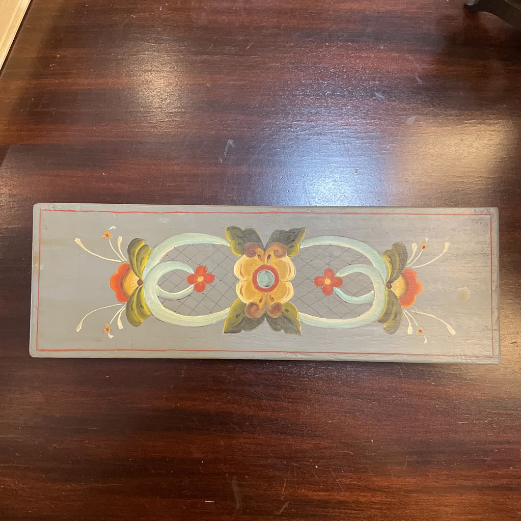 Norwegian Rosemaling Oblong Blue Storage Box UNIQUE FINDS