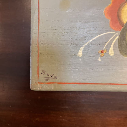 Norwegian Rosemaling Oblong Blue Storage Box UNIQUE FINDS