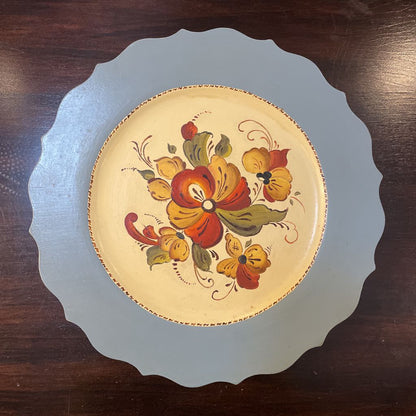 Norwegian Rosemaling Plate with Scalloped Edge UNIQUE FINDS