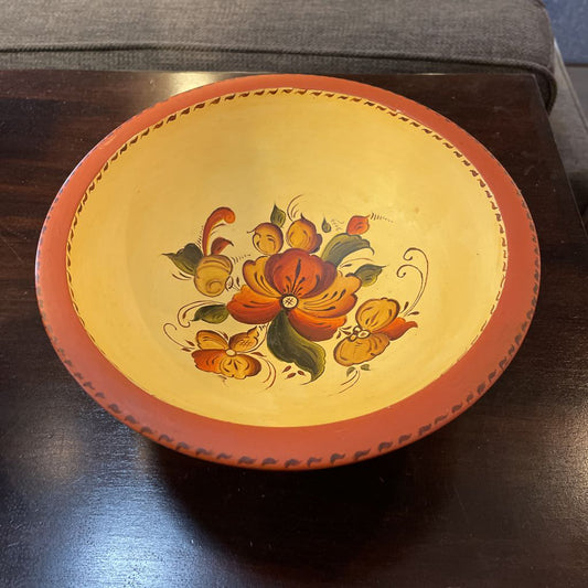 Norwegian Rosemaling Pedestal Bowl UNIQUE FINDS