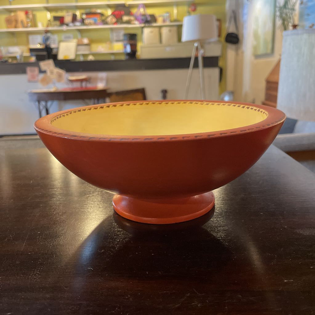 Norwegian Rosemaling Pedestal Bowl UNIQUE FINDS