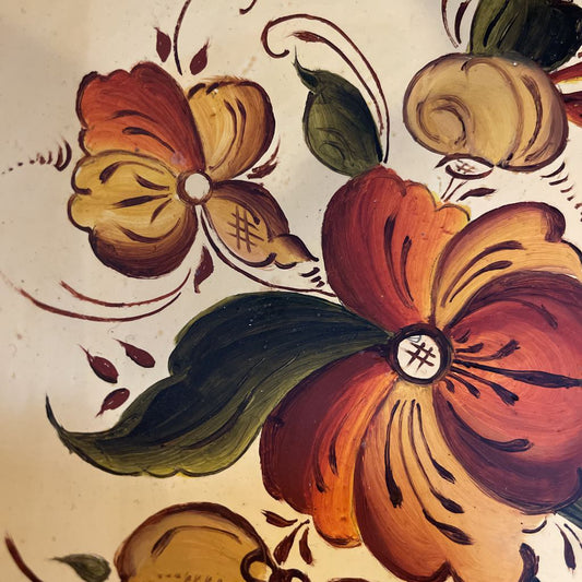 Norwegian Rosemaling Pedestal Bowl UNIQUE FINDS