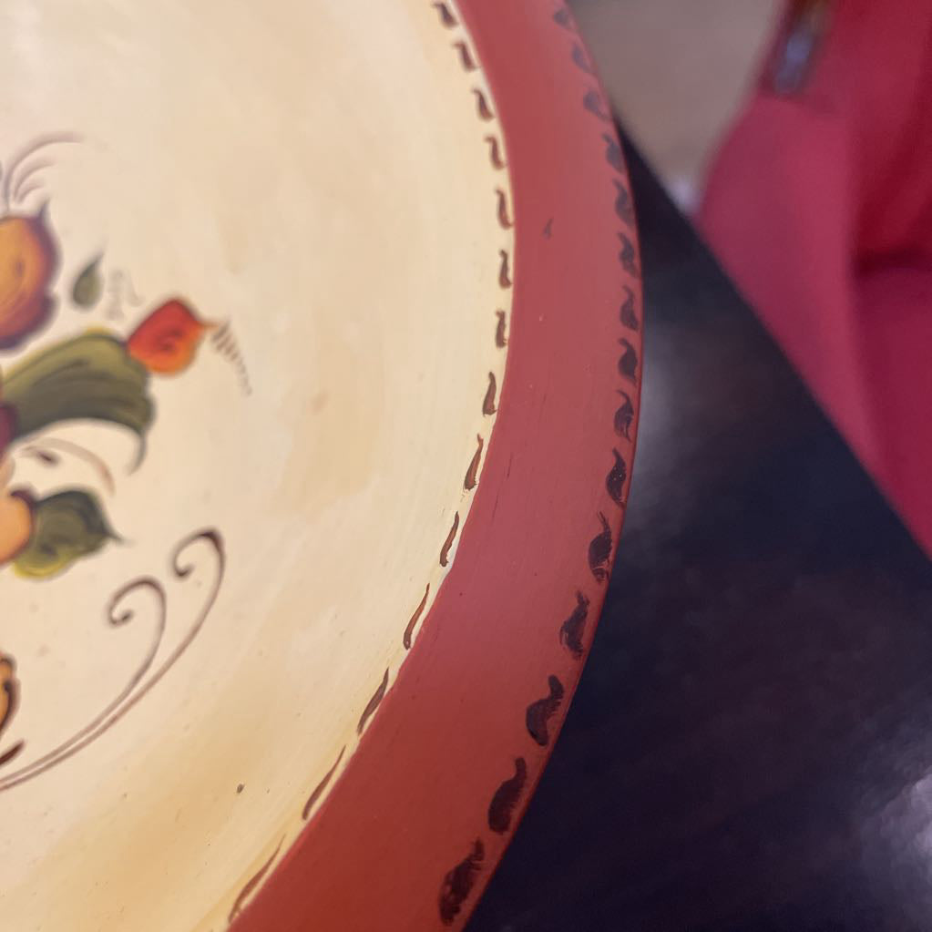 Norwegian Rosemaling Pedestal Bowl UNIQUE FINDS