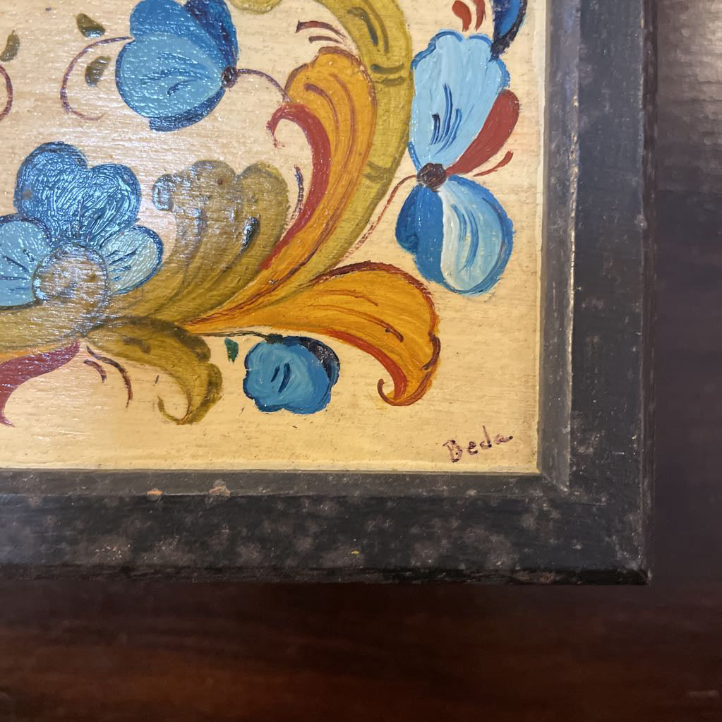 Norwegian Rosemaling Small Black Storage Box UNIQUE FINDS