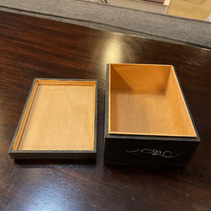 Norwegian Rosemaling Small Black Storage Box UNIQUE FINDS