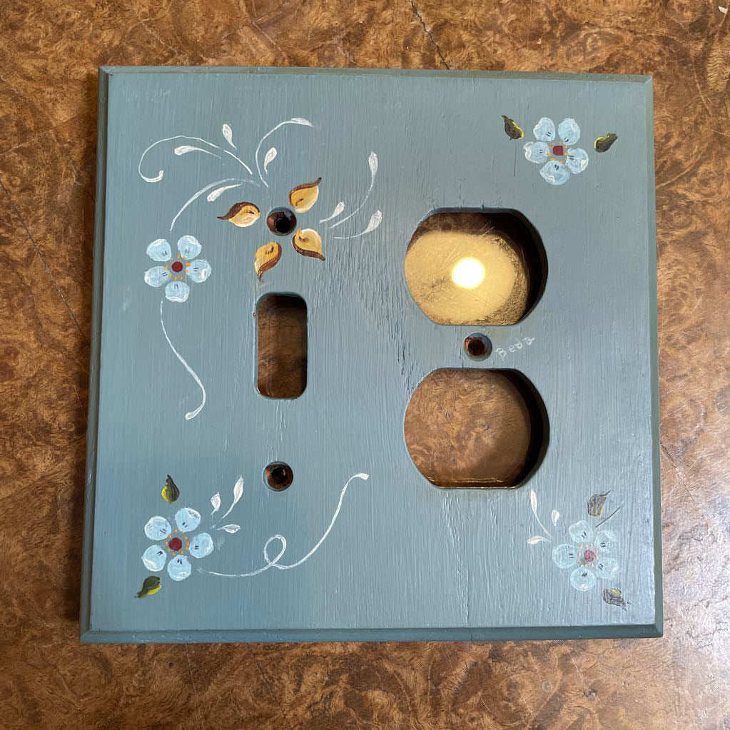 Blue Rosemaling Switch Plate Cover UNIQUE FINDS