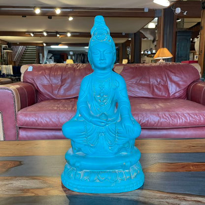 Heavy Green Seated Buddha Figure