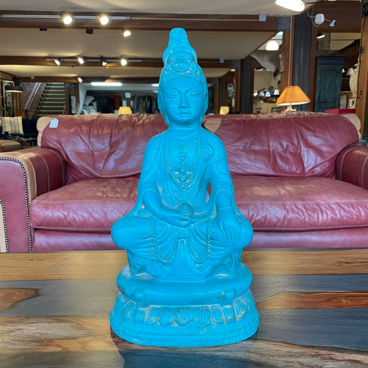 Heavy Green Seated Buddha Figure