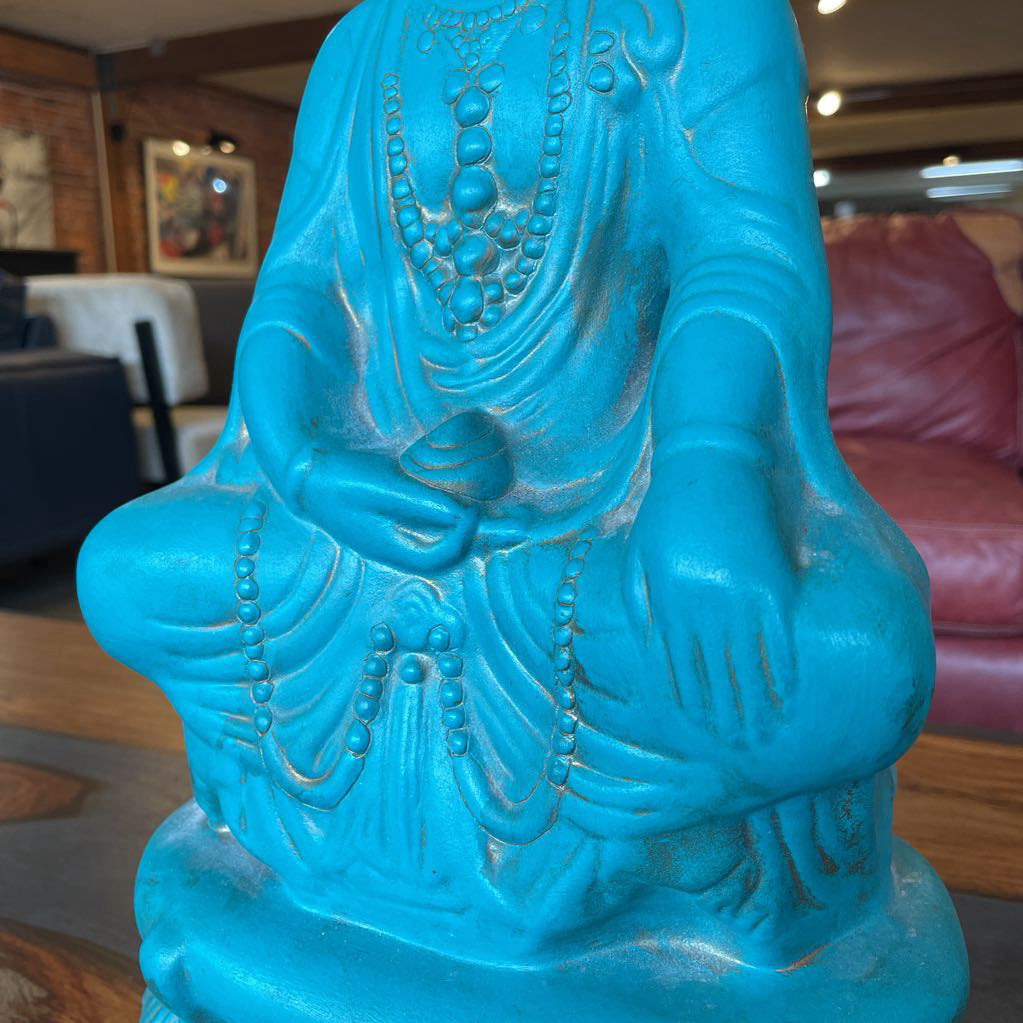Heavy Green Seated Buddha Figure