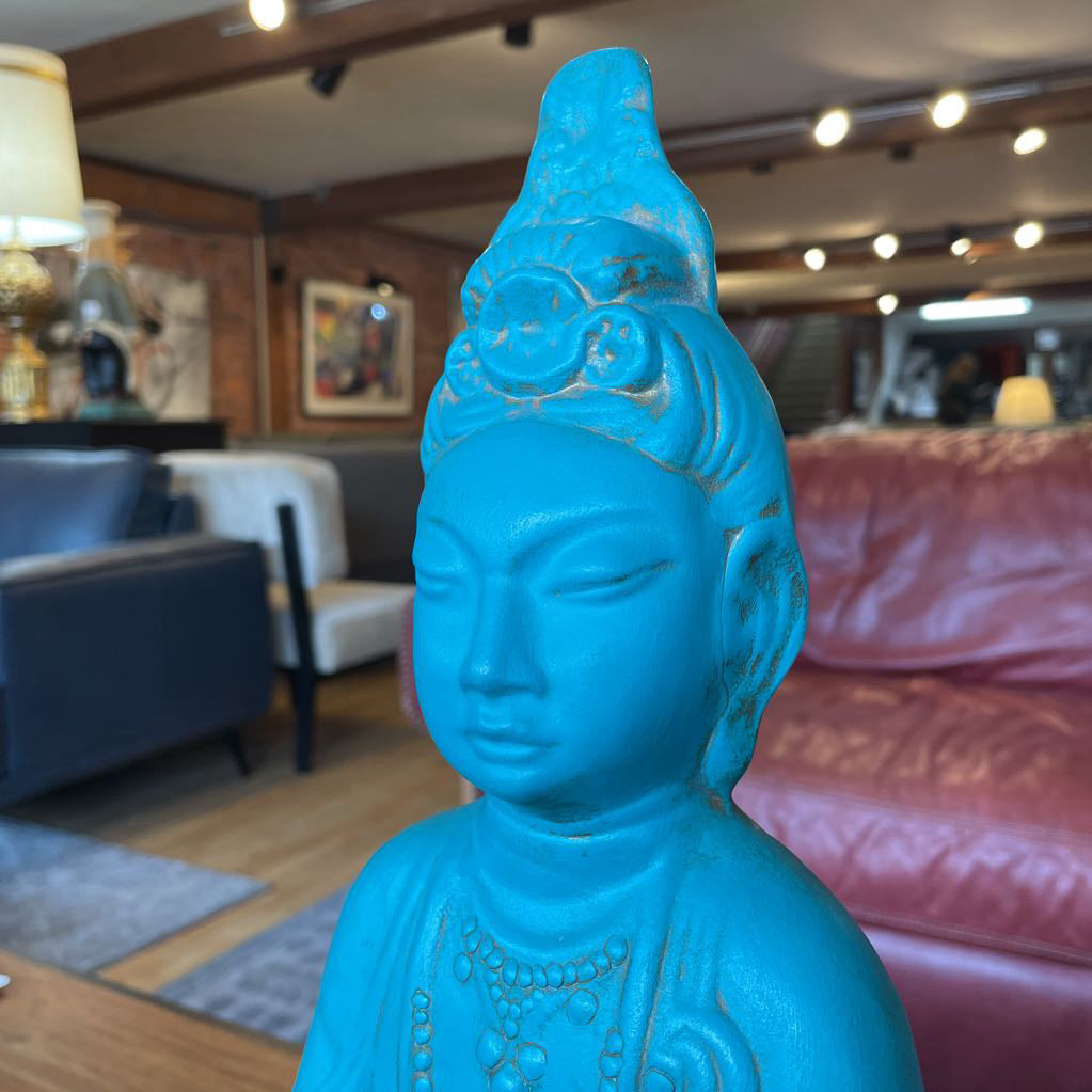 Heavy Green Seated Buddha Figure