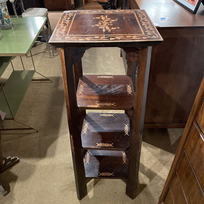 4 Tier wood Display Shelf with Inlay Details