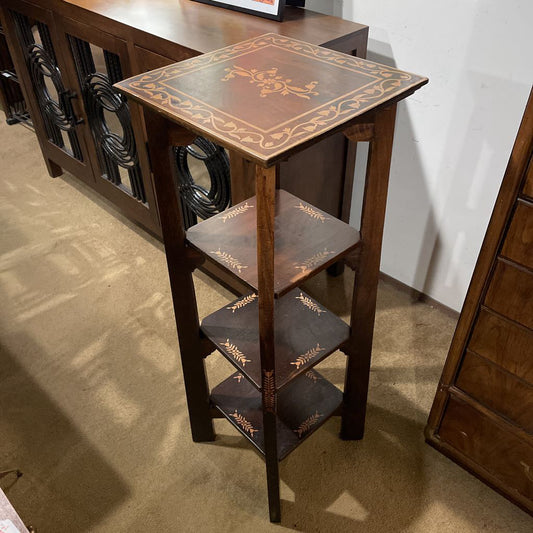 4 Tier wood Display Shelf with Inlay Details