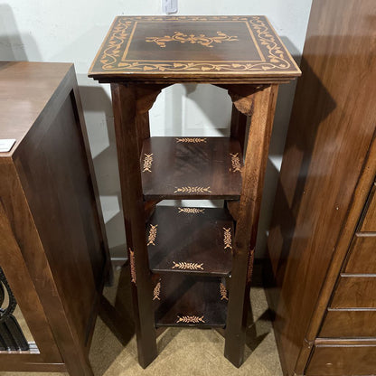 4 Tier wood Display Shelf with Inlay Details